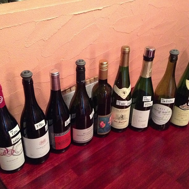 今日のグラスワインのラインナップ