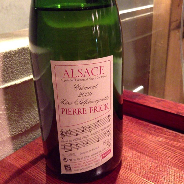 今日の気まぐれであけるグラスワインは、アルザスの泡。ピエールフリック2009