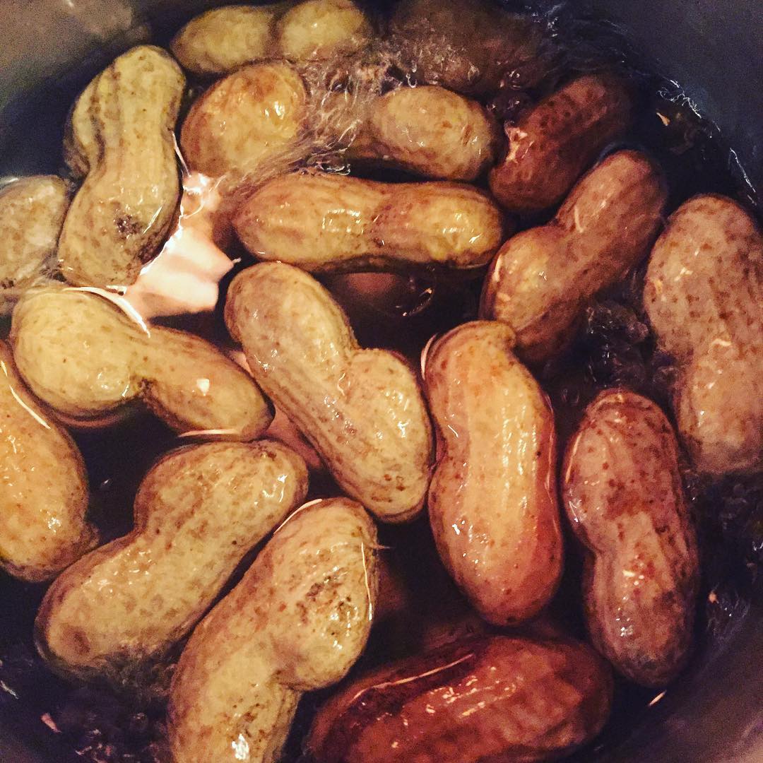 今が旬の落花生。ジャンボサイズをシンプルに塩茹でで。でもこれじゃ〜ジャンボ感が伝わらないなー