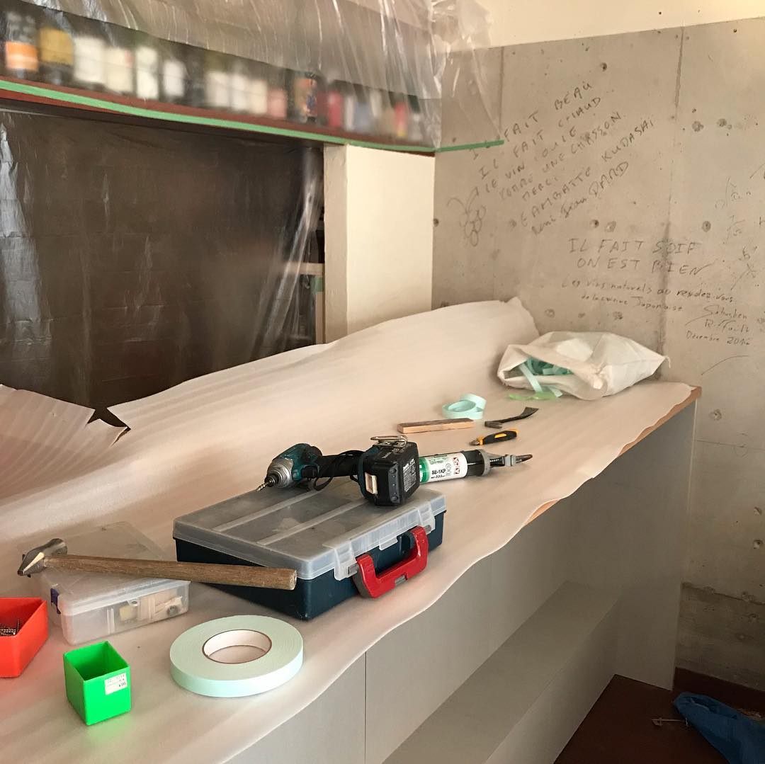 工事3日目、家具&建具の据え付け全体像が見えてきた#イルフェソワフ#改装工事