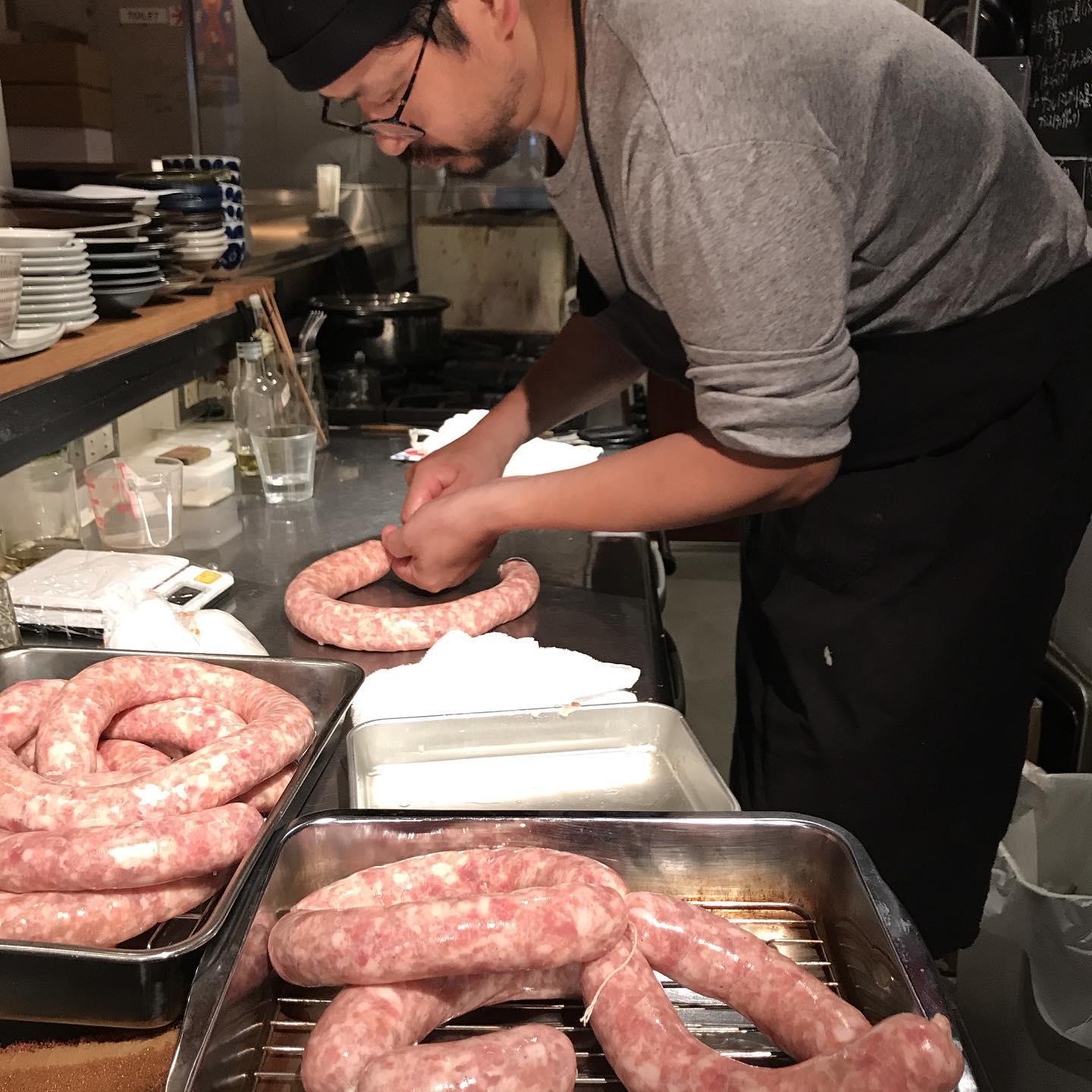 今日のマッキー！#ソーセージの仕込み#イルフェソワフ#ワインと日本酒#チーズ会受付中です