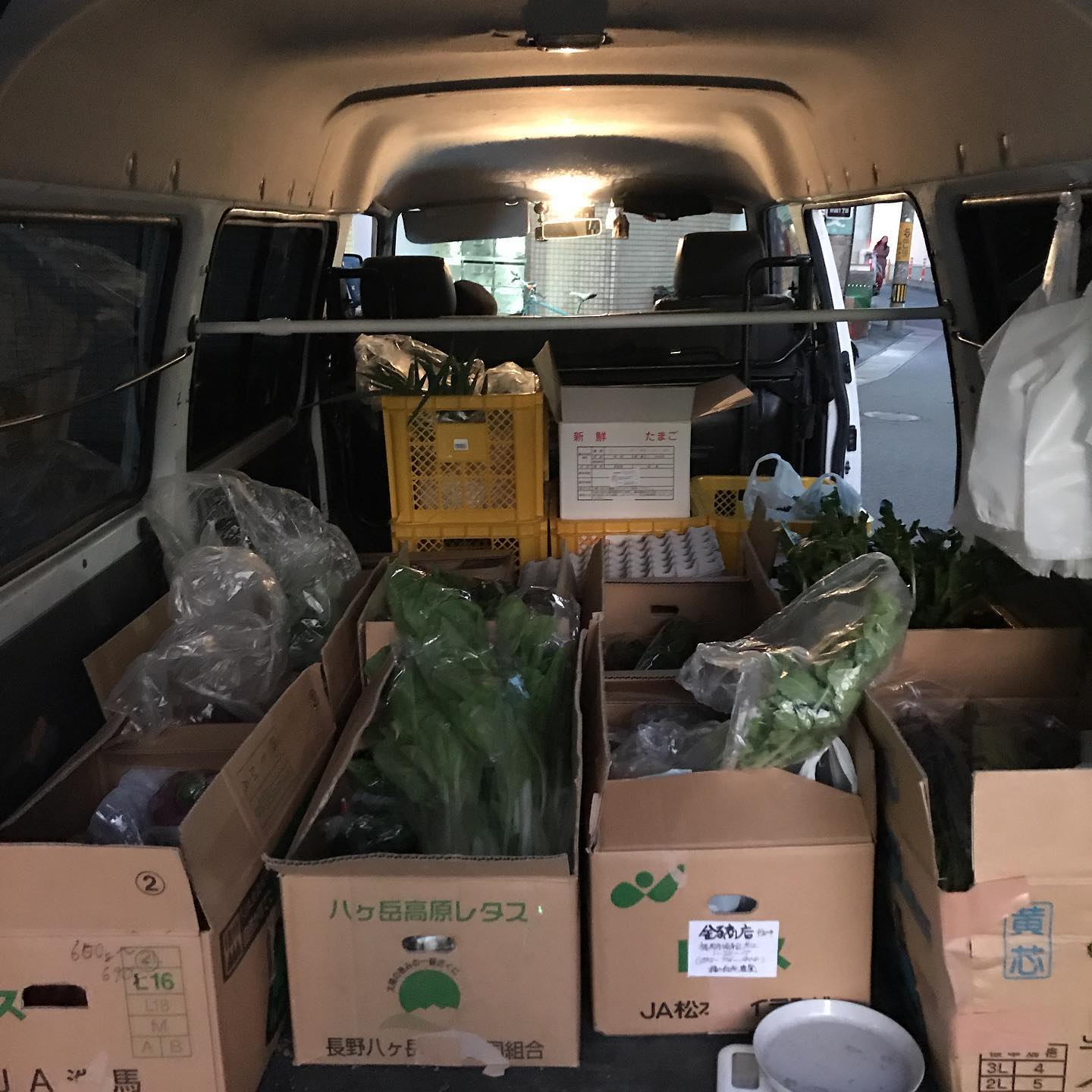 農家さんに直接集荷にいって採れたての新鮮野菜を自分らに届けてくれる金子商店さん。いつもありがとうございます。貴重な存在です。#イルフェソワフ #ワイン#日本酒 #薬院#警固#金子商店